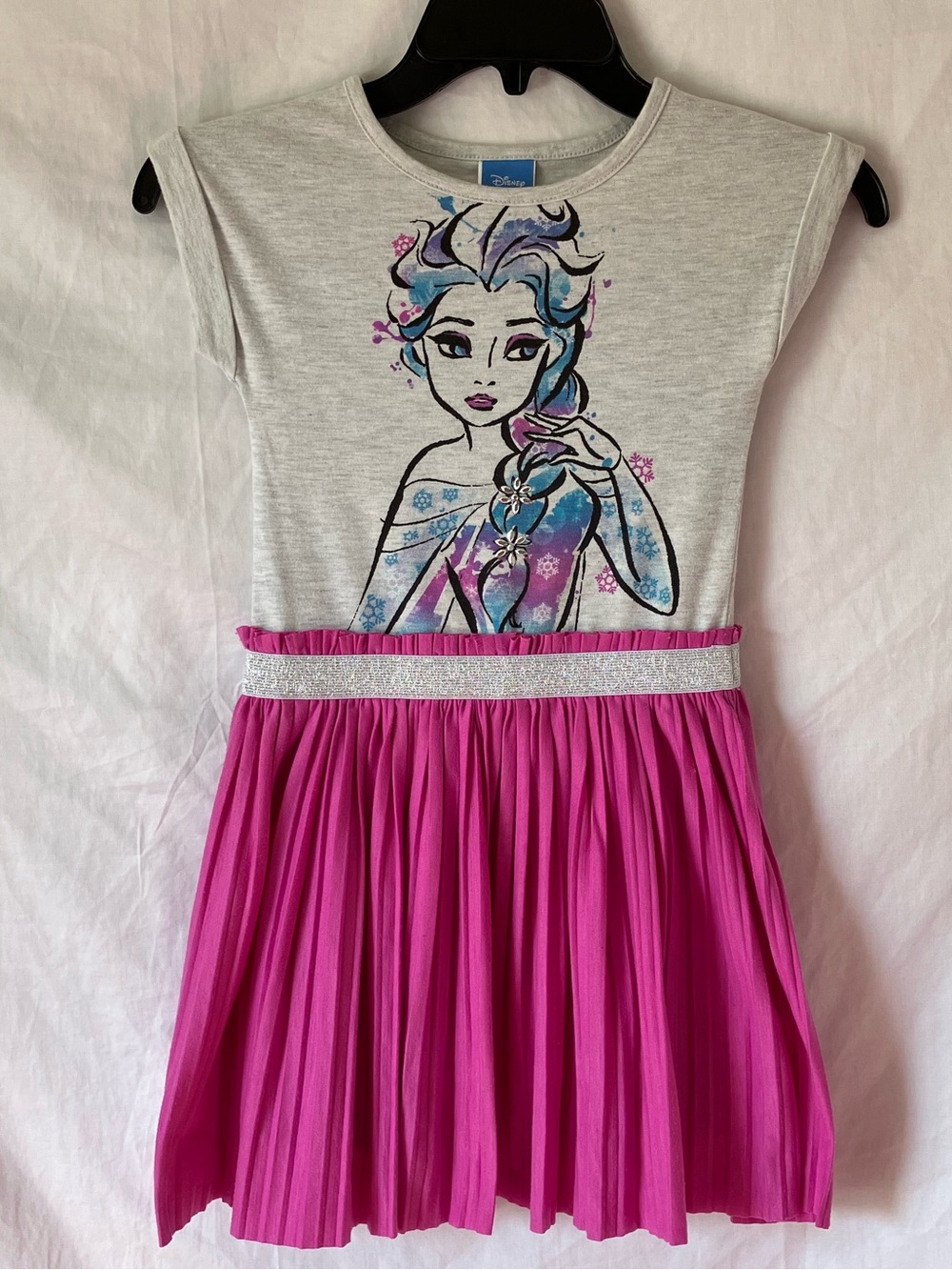 Disney Frozen Elsa "Let It Go" Graphic Dress with Pleated Skirt Girls Size 6